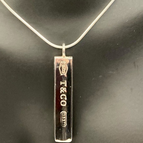Tiffany & Co. 1837 Sterling Silver Bar Pendant & 22" Sterling Silver Chain๐ - Picture 2 of 5
